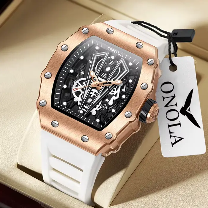 ONOLA marque hommes montres horloge 2021 mode sport décontracté Unique Quartz luxe montre carrée