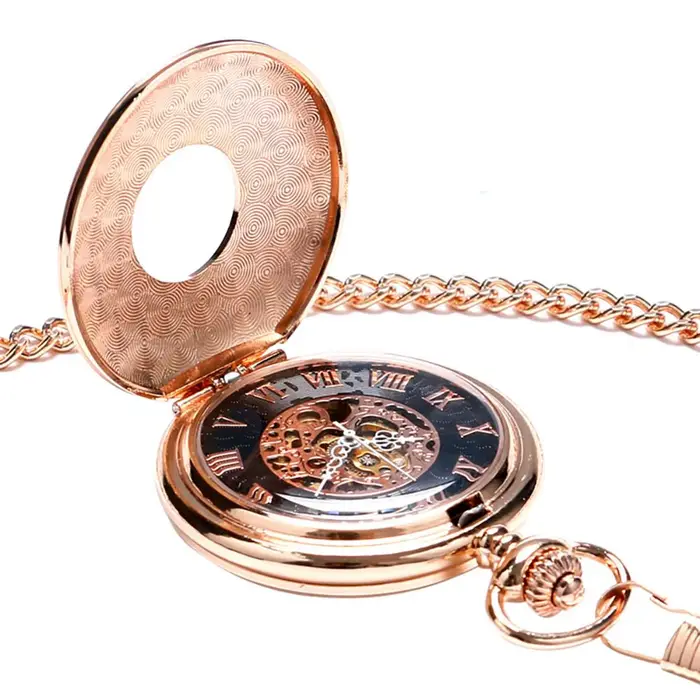 Montre à gousset — Montre de poche mécanique à breloques en or Rose