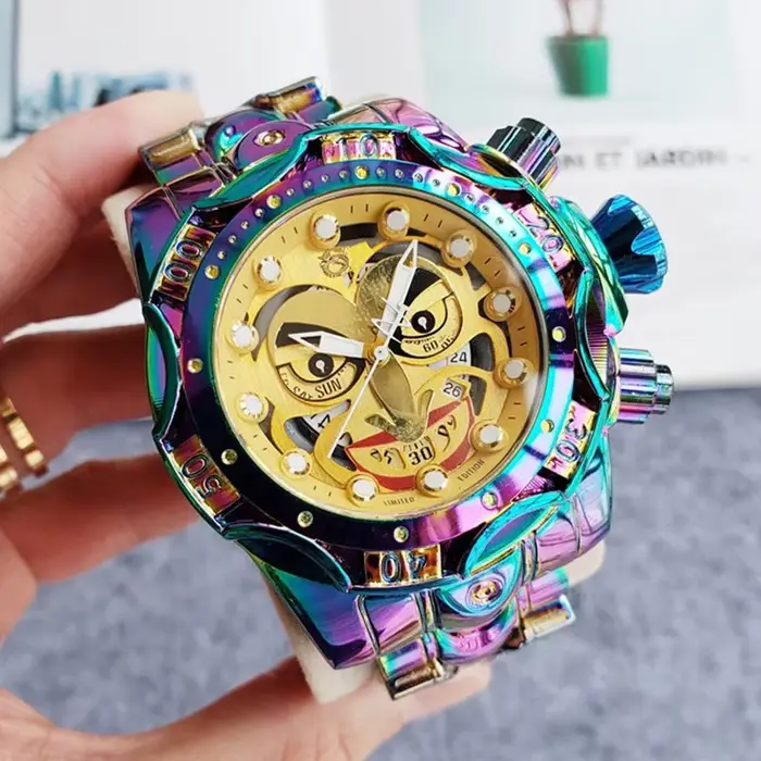 Joker invaincu montres à Quartz hommes réserve boulon Zeus fonction Invincible grand cadran mâle mon