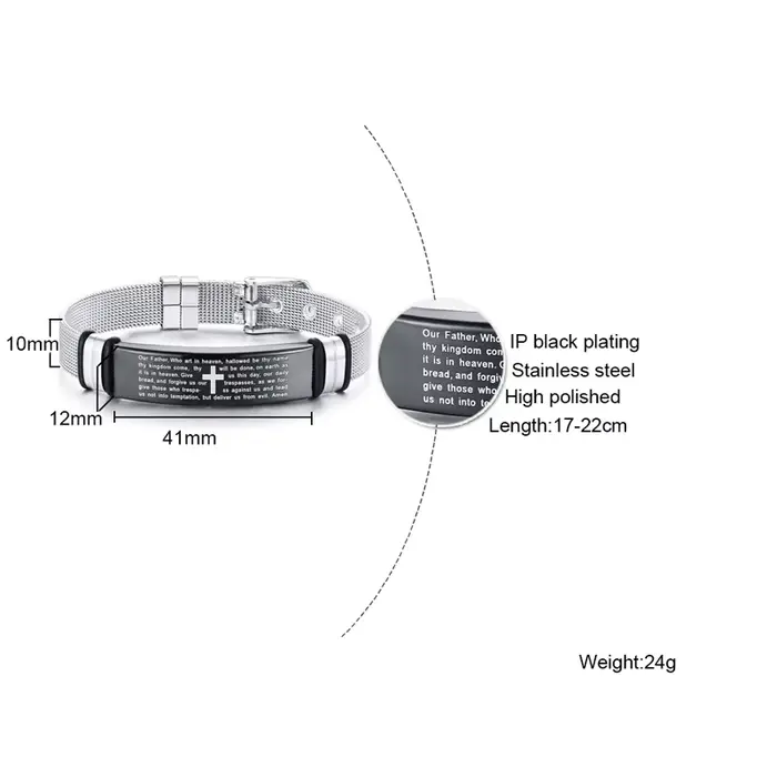 Bracelet Bible anglais allemand coréen français pour hommes garçons