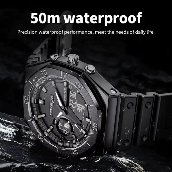 Montre-bracelet chronographe à quartz avec grand cadran pour homme