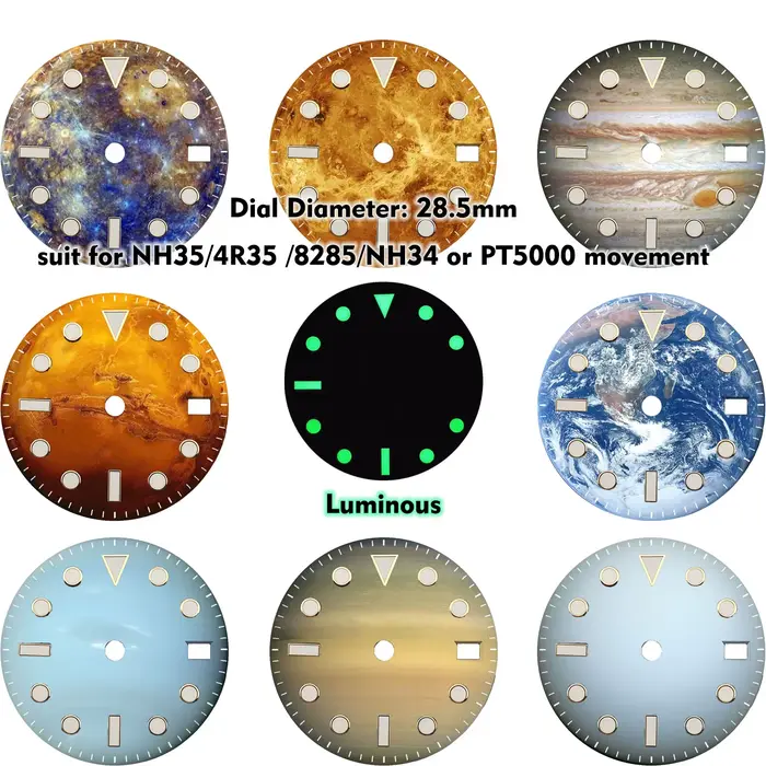 Cadran en acier inoxydable lumineux OUMASHI personnalisable pour mouvements NH35 4R35 8285 NH34 PT5000 montres occassions spéciales