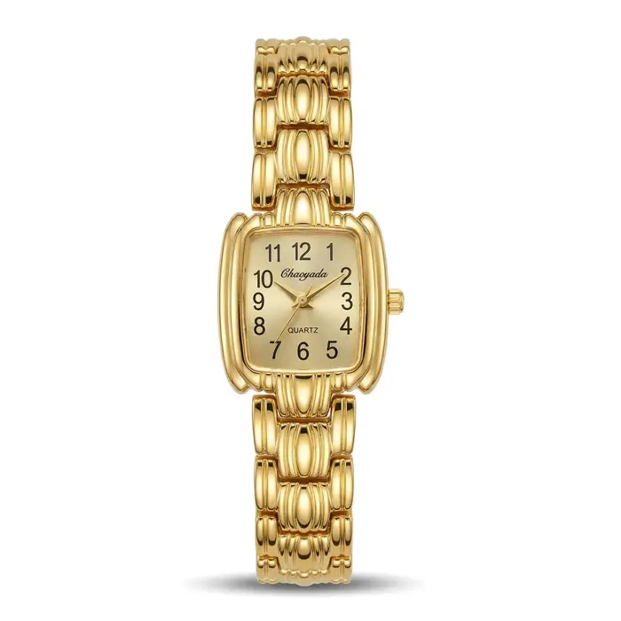 Montre femme tendance, marque de luxe légère, montre à quartz dorée pour femme, élégante, bracelet, 