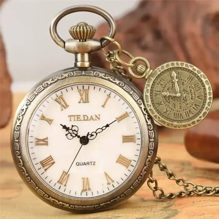 Montre de poche classique avec chaîne pour hommes et femmes
