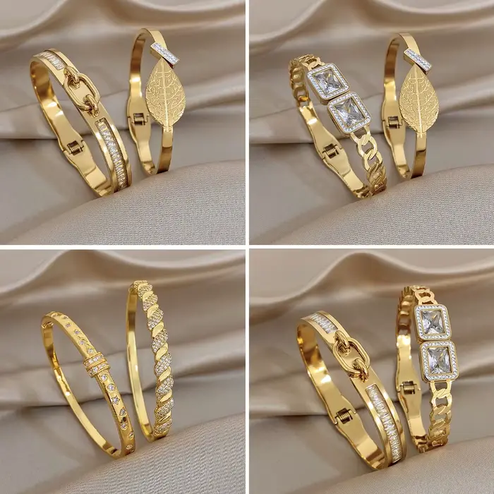 Bracelet en acier inoxydable incrusté de diamants Lifefontier design original pour homme et femme occasions spéciales tracker d'humeur