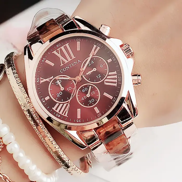 Montres à quartz marron pour femmes