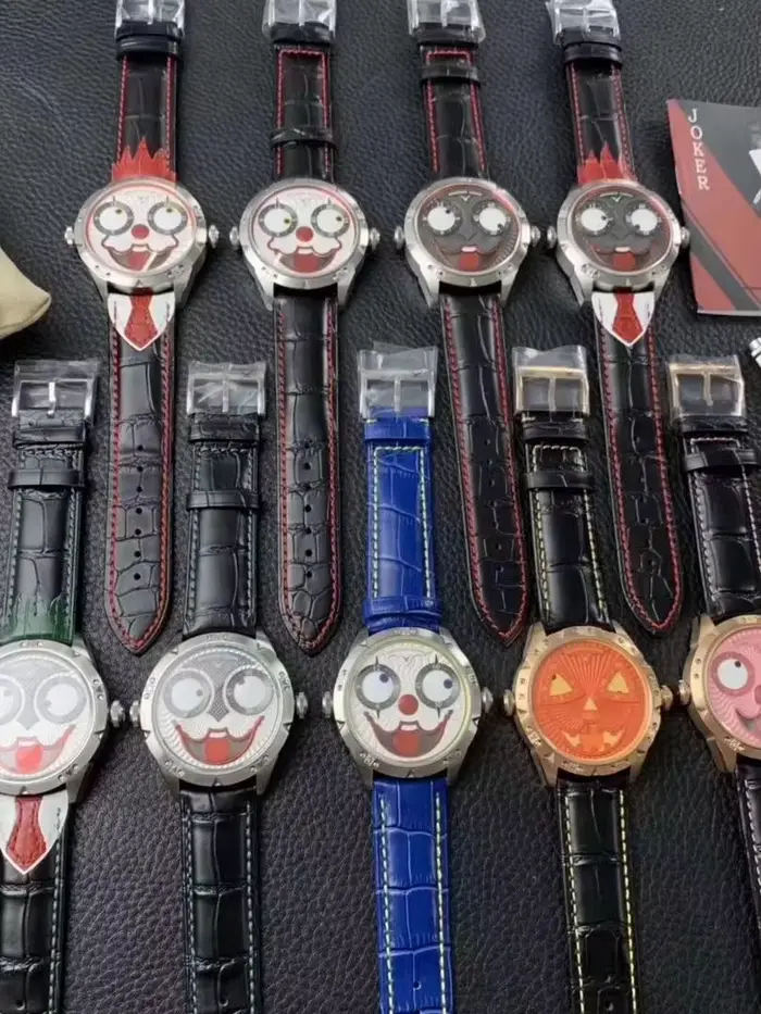 Montre Black Vampire montres-bracelets à quartz acier inoxydable cuir design de luxe phase de lune occasions formelles et décontractées