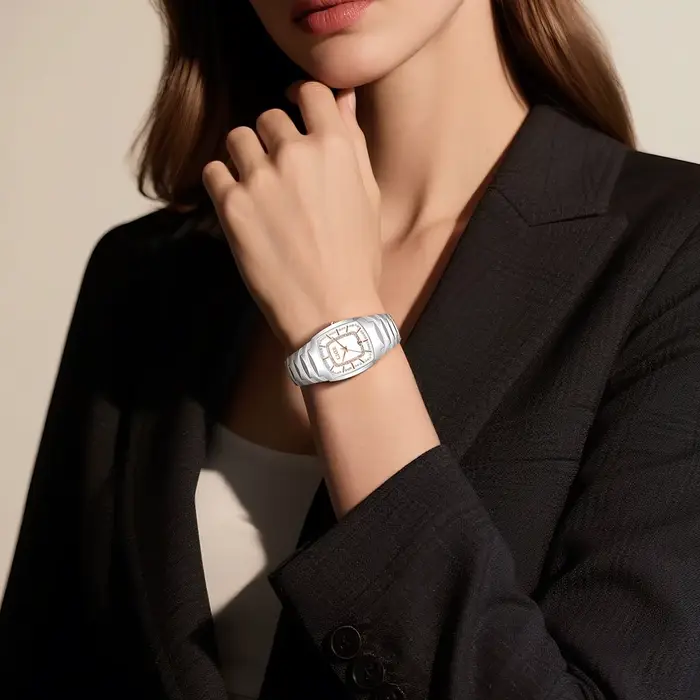 Montre à quartz de luxe LIGE pour femmes finition céramique résistante à l'eau pour toutes les occasions