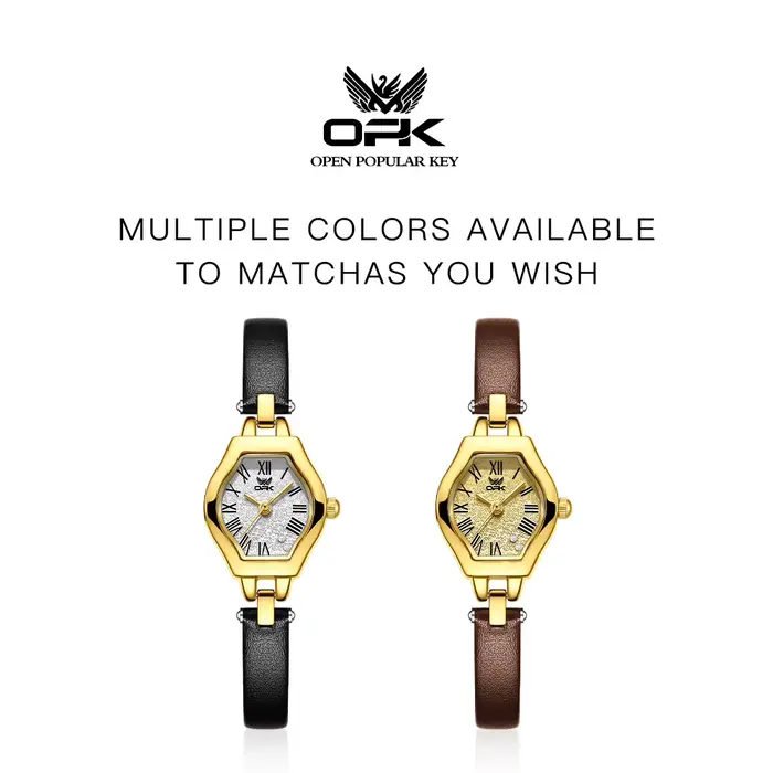 Montre de luxe classique pour femme mouvement quartz bronze rose élégante cuir occasionnels