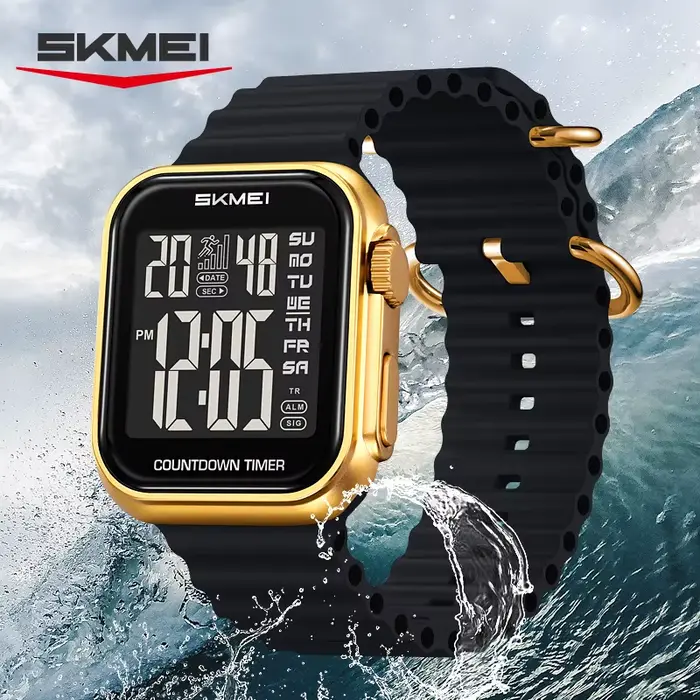 SKMEI 2269 montre électronique mode Sport compte à rebours étanche montres pour hommes 2 fois Original luxe horloge numérique pour homme
