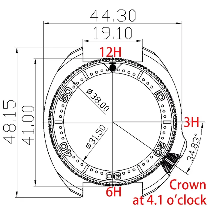 Montre de luxe Mod SKX 6105 Tuna avec boîtier en acier inoxydable et cristal saphir pour hommes, mouvements NH34 NH35 NH36 NH38, cadran 28.5mm, étanche 100m