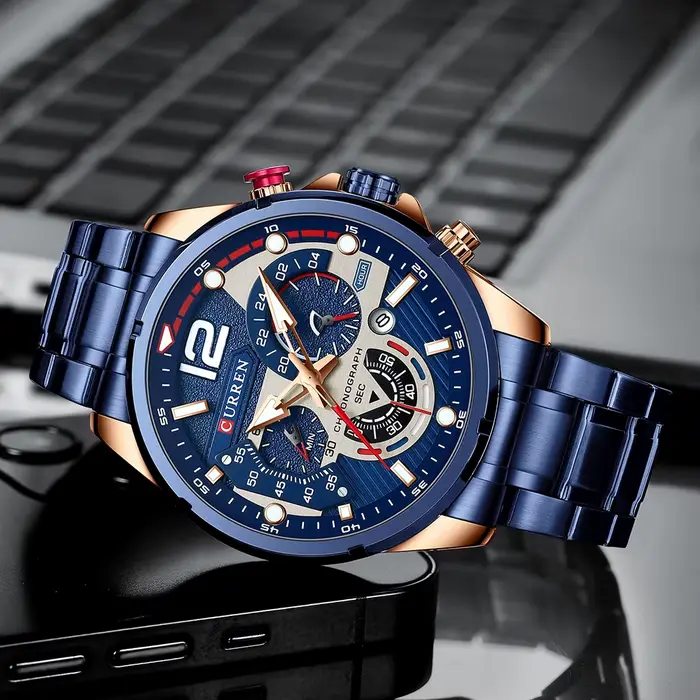 Istro REN-Montres-bracelets chronographes à quartz pour hommes