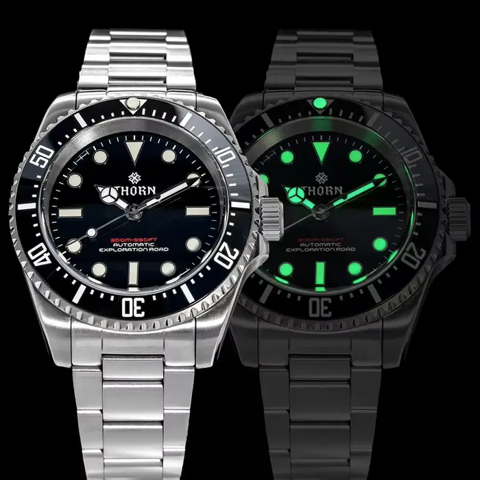 THORN – montre automatique pour hommes, 40.5mm, en titane, mécanique, plongée, étanche à 300M, saphi