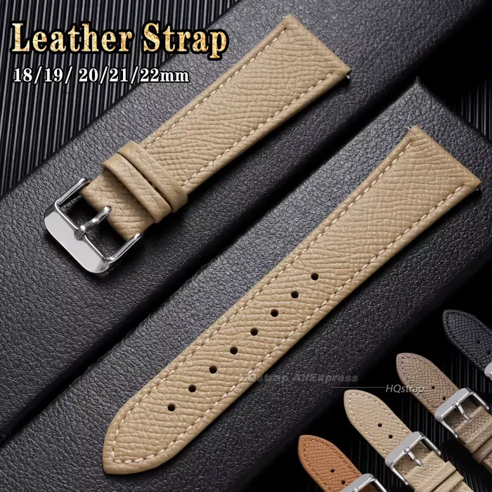 Bracelet en cuir de veau classique pour Samsung Watch4/5/6/7 et Huawei Watch GT6/5/4 avec dégagement rapide pour homme et femme occasions quotidiennes et spéciales