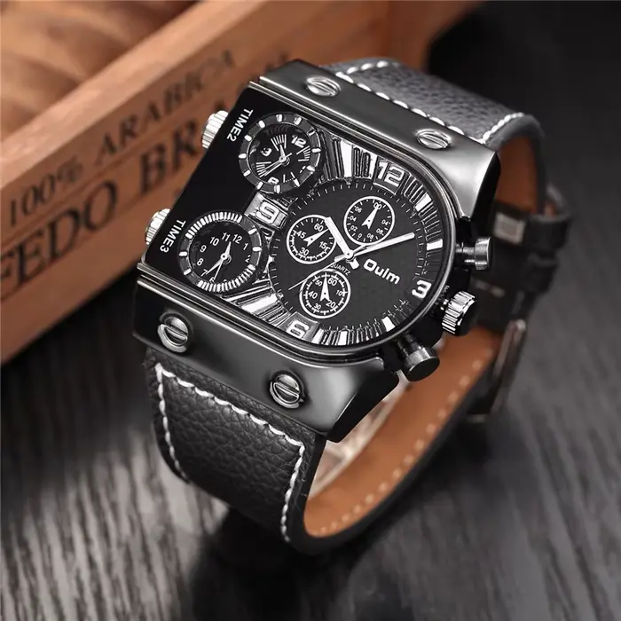 Oulm – montre de luxe en cuir pour hommes