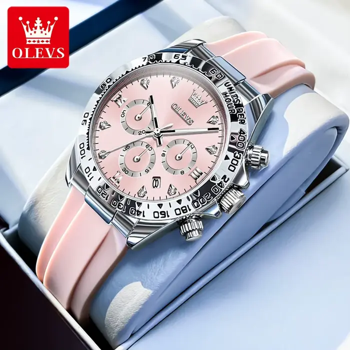 OLEVS 5618 femmes montre HD multi fonctionnel étanche lumineux chronographe sport bracelet en Silicone marque de luxe