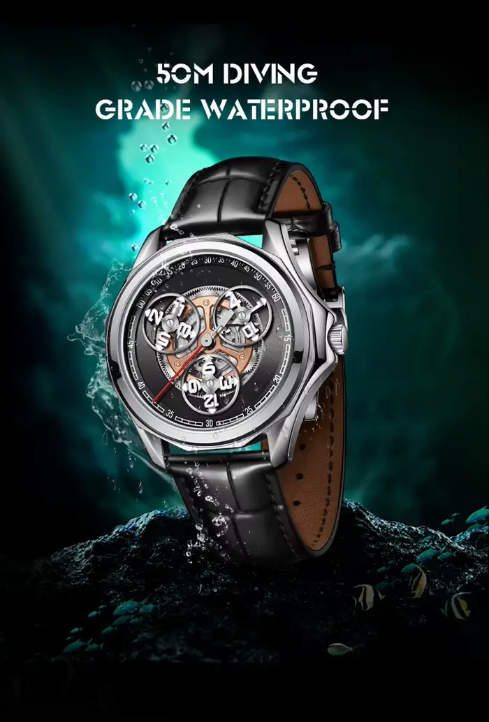 Montre mécanique LOBINNI pour homme édition limitée automatique avec cristal de saphir pour diverses occasions formelles et informelles