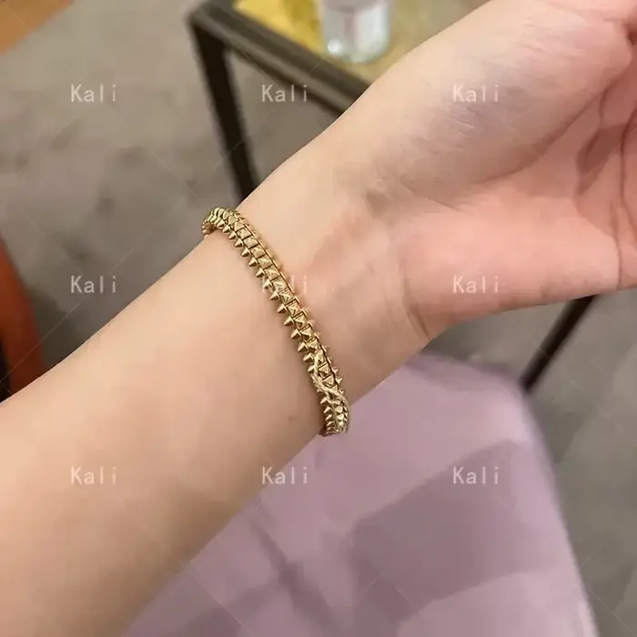 Bracelet à rivets en argent sterling 925 de marque classique