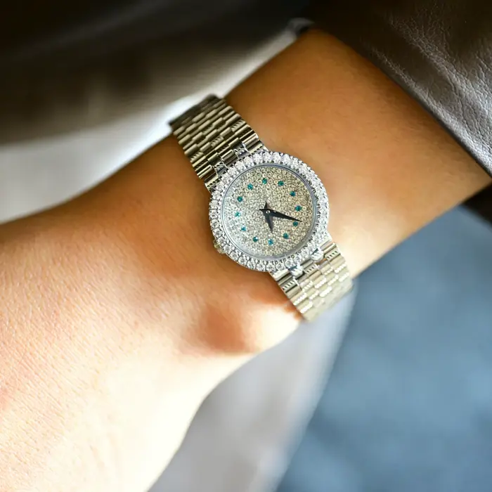 Dainty-Montre en acier inoxydable plaqué or 24 carats pour femme