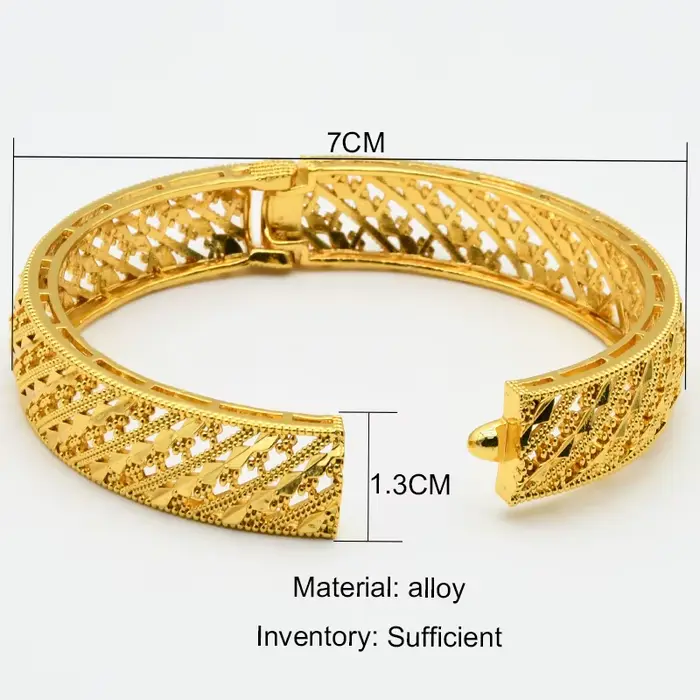 Bracelets rigides plaqués or de dubaï pour femmes