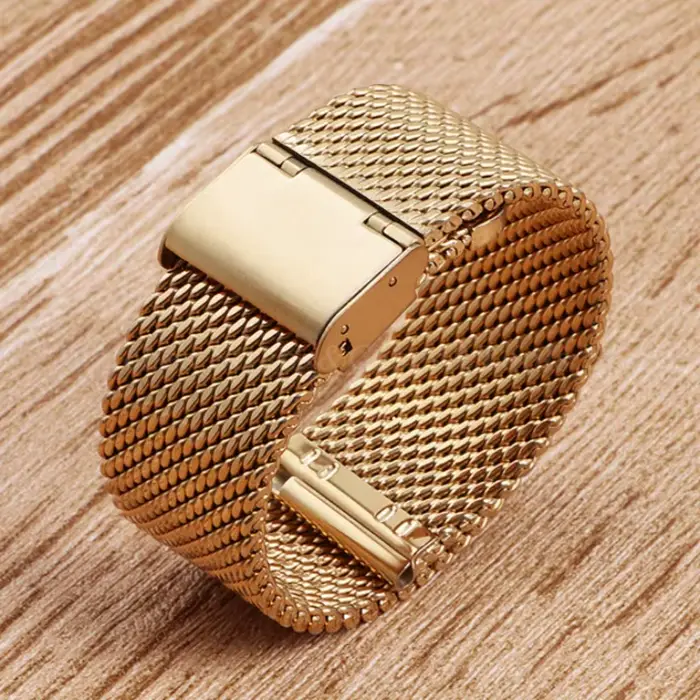 Bracelet de montre milanais universel en acier inoxydable pour homme et femme avec fermeture en acier inoxydable pour montres de luxe et marques populaires différentes couleurs et tailles