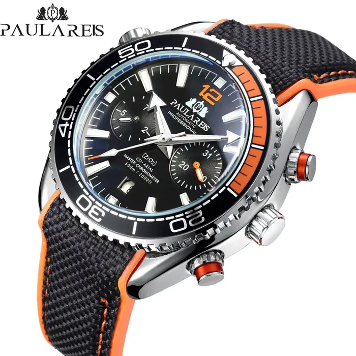PAULAREIS P luxe hommes automatique auto vent montre mécanique