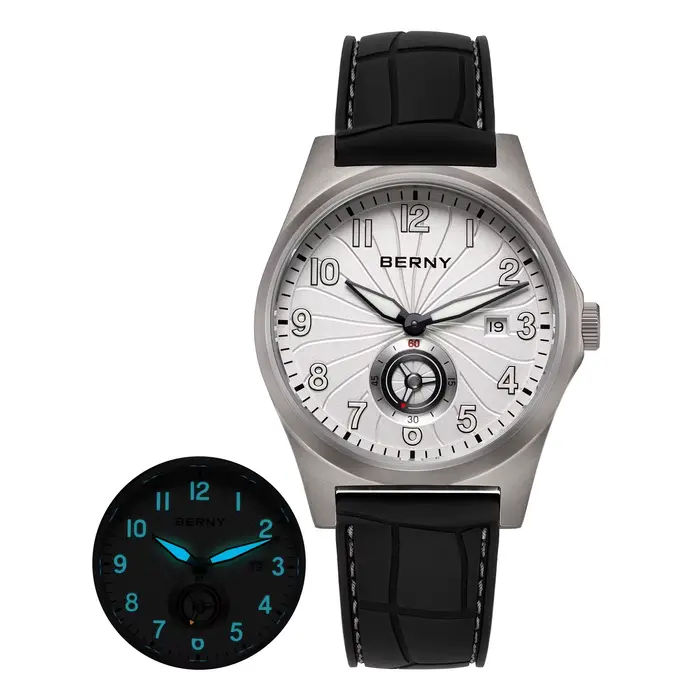 BERNY montre automatique en titane pour hommes montre-bracelet mécanique Super lumineuse avec saphir