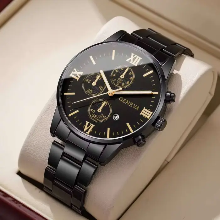 Montre homme Roma cadran chiffres romains quartz fermoir pliant élégante pour hommes occasions spéciales