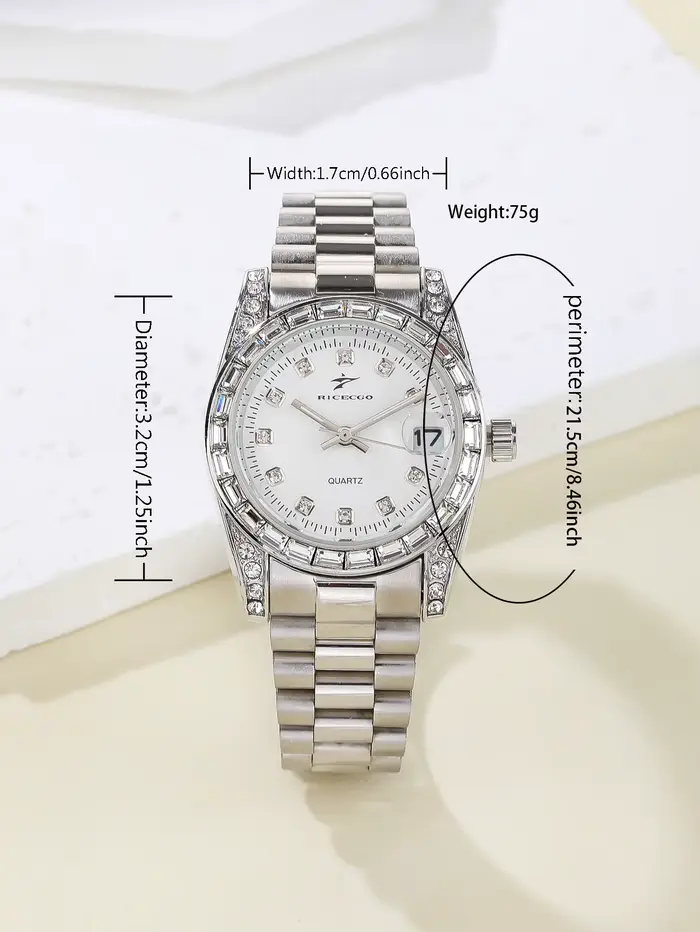 Montre classique pour femme avec cadran vert serti de diamants