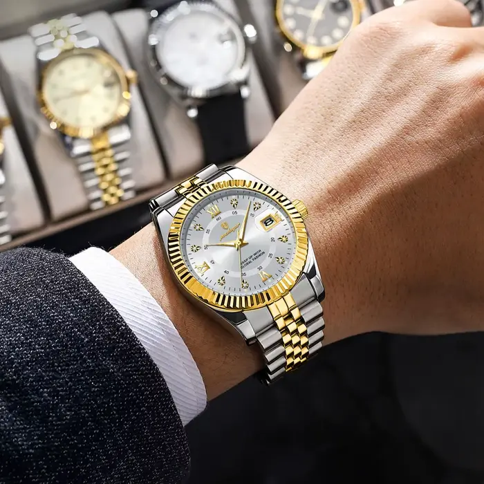POEDAGAR luxe hommes d'affaires montre-bracelet étanche lumineux Date militaire homme montre en acie