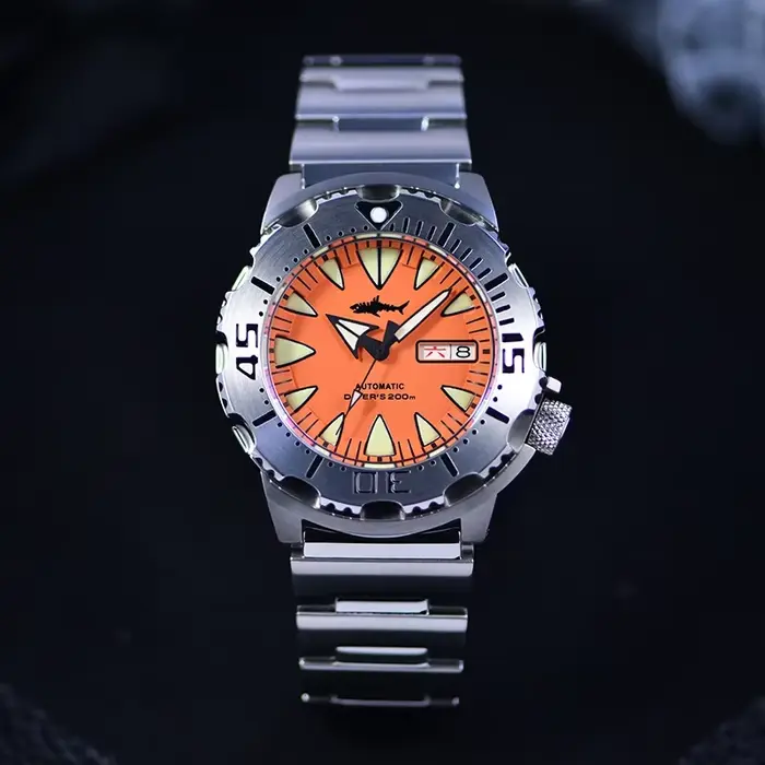 Heimdallr Monster NH36A mouvement automatique mécanique saphir cristal C3 lumineux 200m étanche montre-bracelet de plongée pour hommes