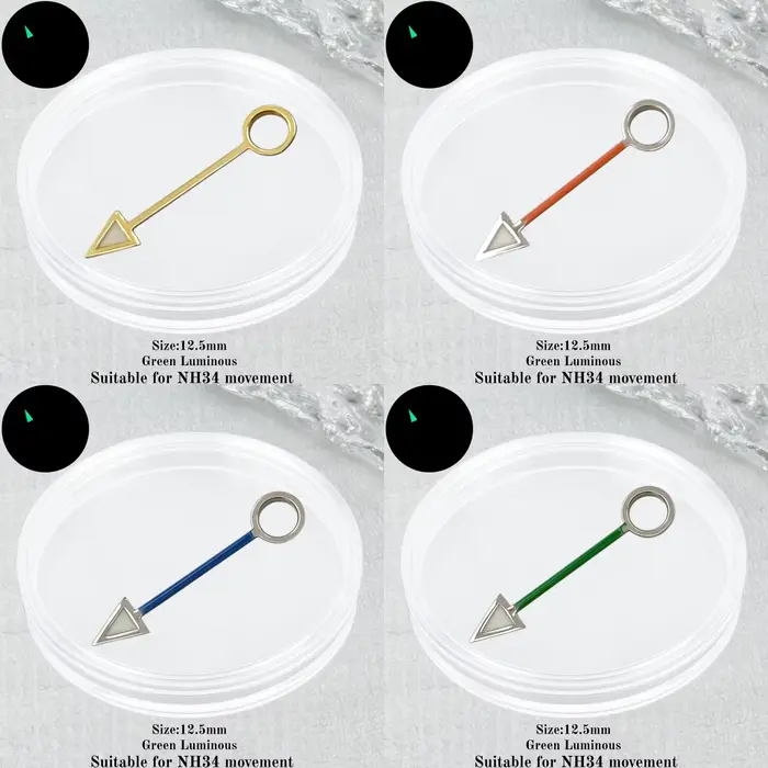 Aiguilles de montre lumineuses vertes