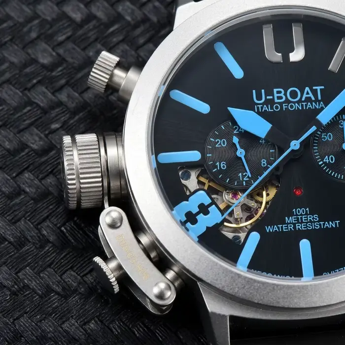 Montre chronographe à quartz U-BOAT Italo Fontana pour homme | Bracelet en silicone de 44 mm