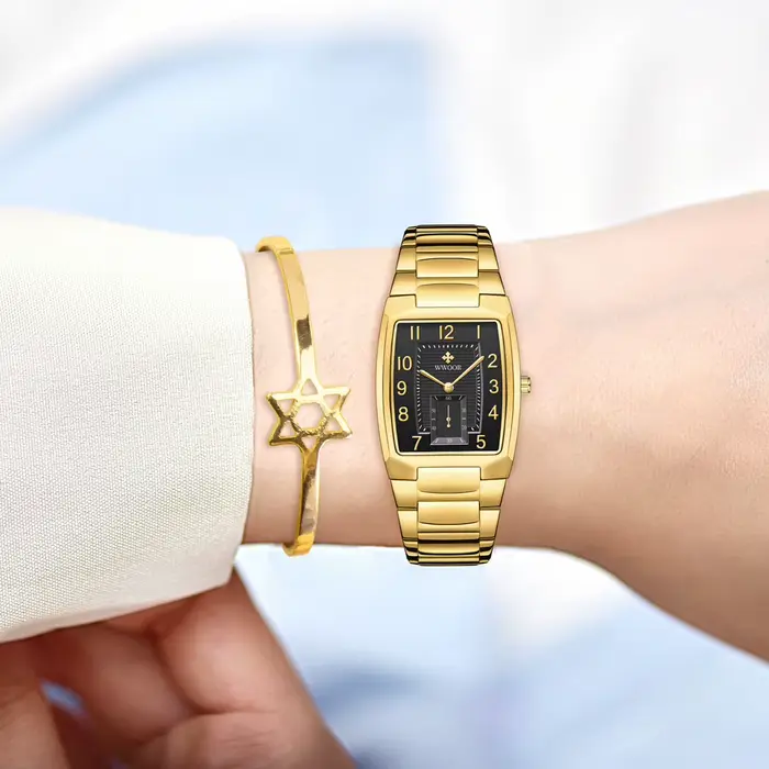 Montre à quartz en acier inoxydable étanche pour femme
