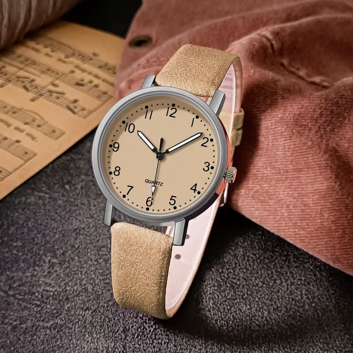 Montre Vintage pour femmes bracelet en cuir montre-bracelet montres à Quartz