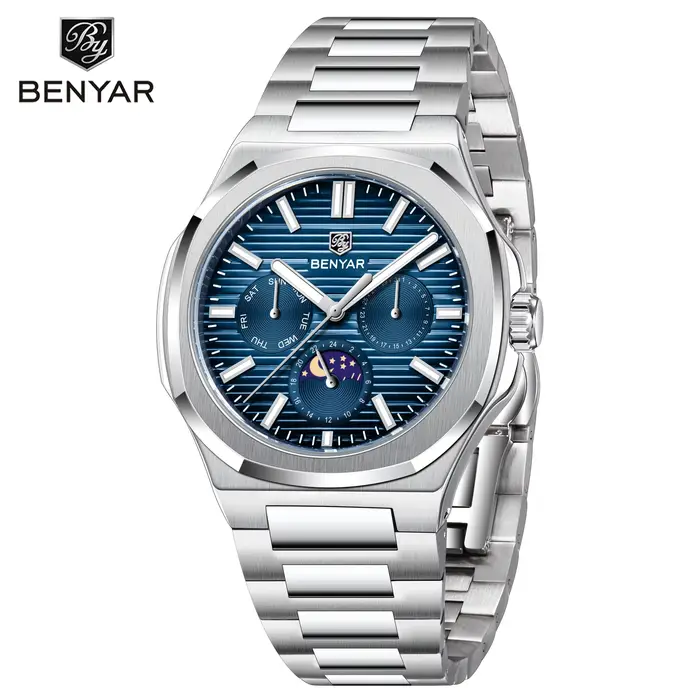 Montres à quartz BENYAR 5226 pour homme, mode, aiguilles lumineuses, montres simples, étanches 30M,