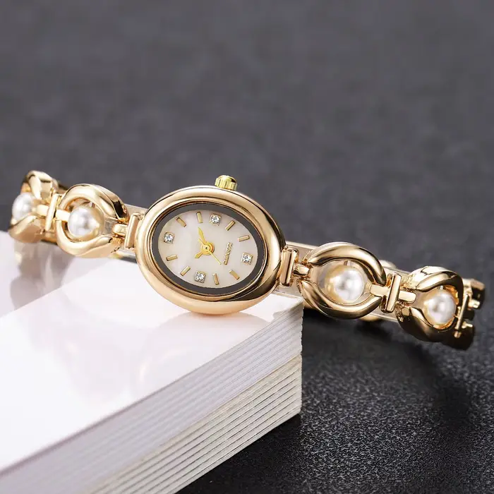 Femmes élégantes montres mode perles Bracelet dames Quartz montre-Bracelet Reloj Mujer filles horloge cadeau (sans boîte)