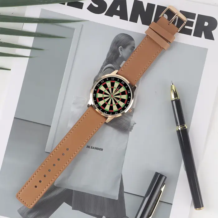 Montre-bracelet à quartz avec boîtier en or pour homme