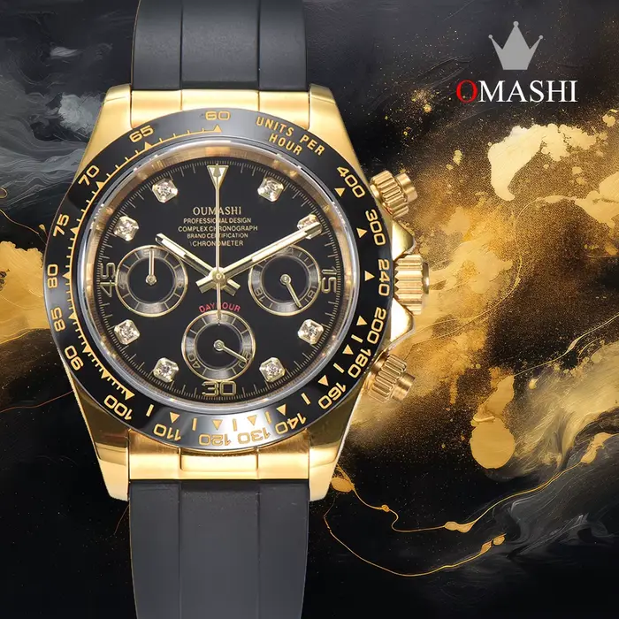 39.5mm VK63 Montre De Luxe Business Mode Casual Noir or lumineux étanche verre saphir mécanique