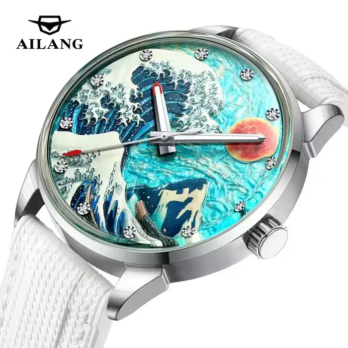 AILANG 2026 Nouvelle montre automatique de luxe blanche pour hommes NH36A