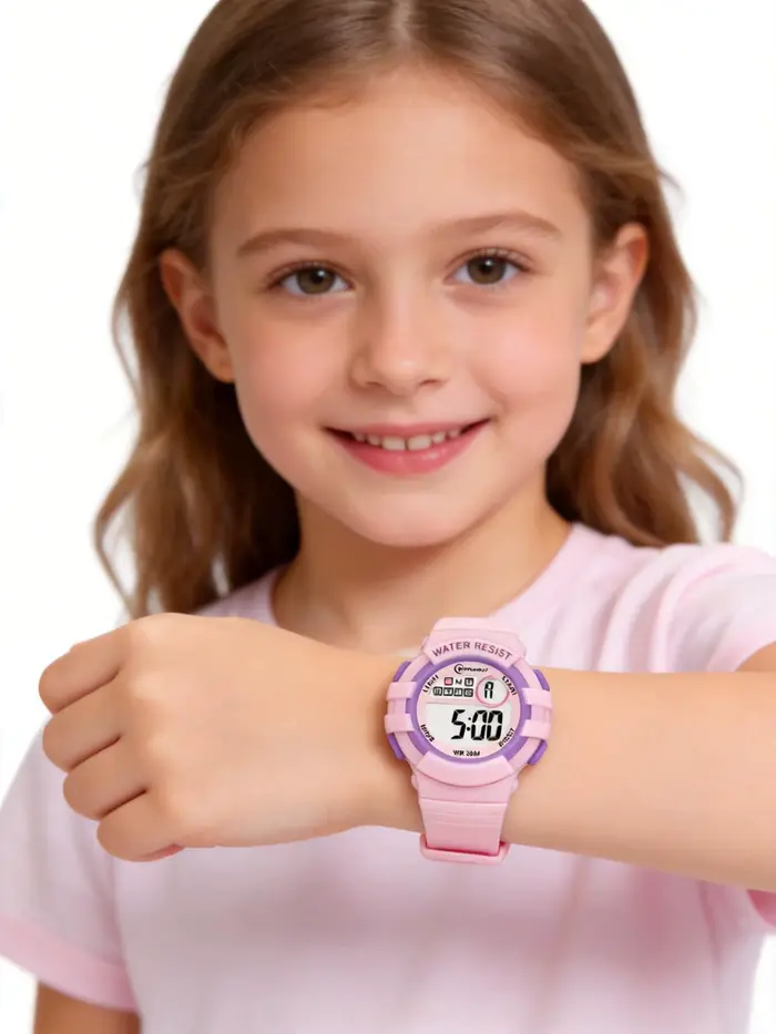 Montres numériques roses pour enfants