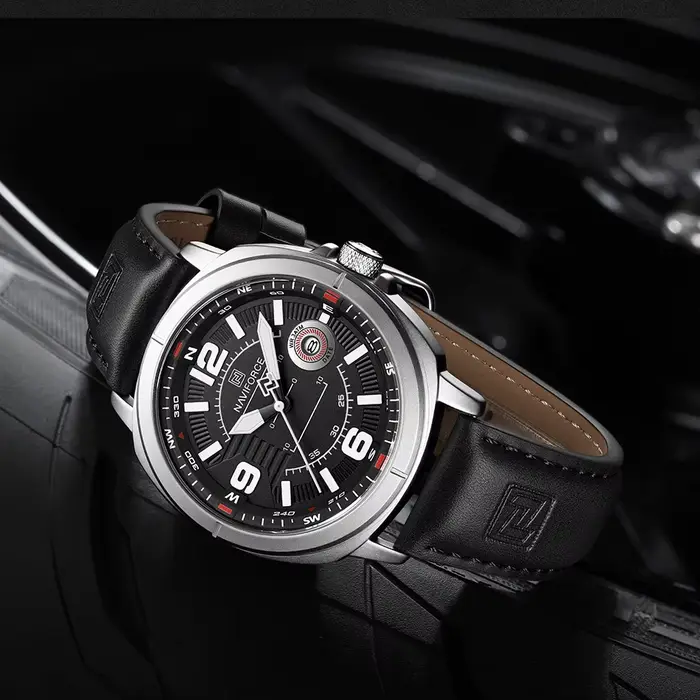 NAVIFORCE marque hommes montre à Quartz de haute qualité bracelet en polyuréthane calendrier mâle montre-bracelet affichage automatique de la Date horloges étanches Reloj Hombre