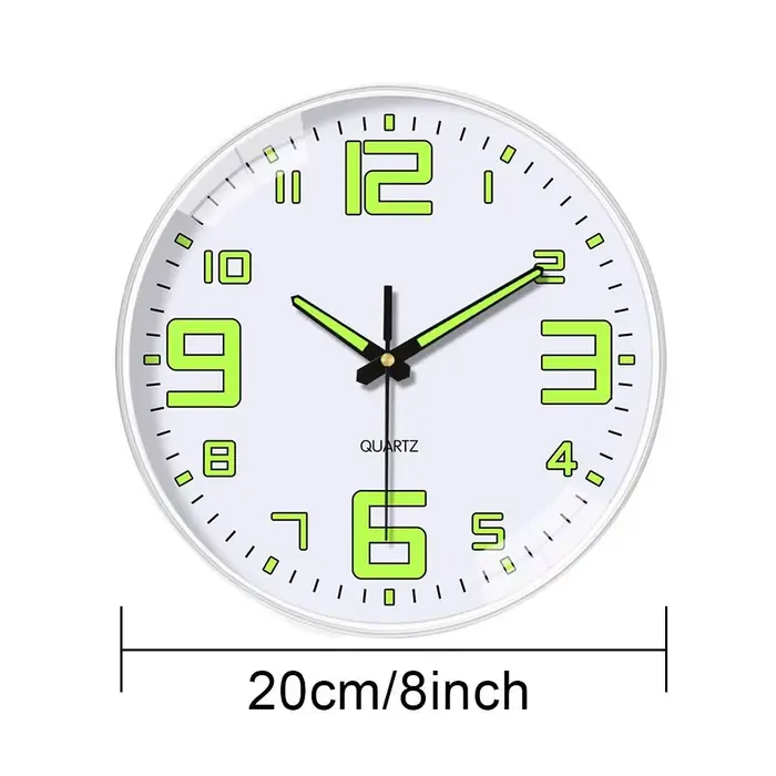 Horloge à Quartz lumineuse 8 pouces 20cm