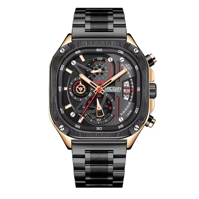 Montre à quartz noire MEGIR 2217