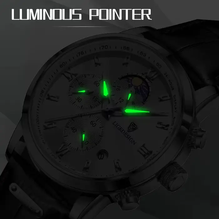 Montre militaire à quartz en cuir étanche pour homme