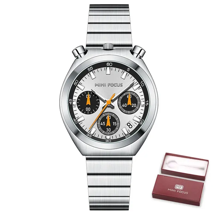 MINI FOCUS montre à Quartz vert argent pour femmes mode bracelet en acier inoxydable chronographe montre-bracelet avec aiguilles lumineuses Date 0491