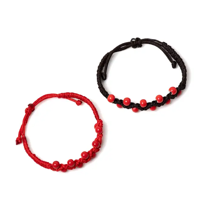Bracelet en céramique rouge ajustable style boho pour homme et femme cadeau romantique pour couples occasions spéciales