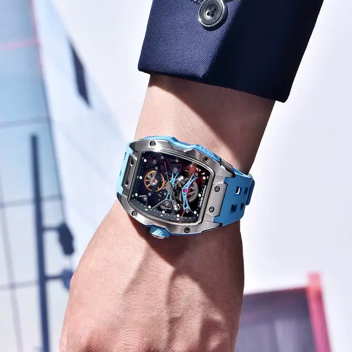 PAGANI DESIGN YS018 nouveau 42MM montre-bracelet mécanique automatique mode décontracté squelette saphir montre en acier inoxydable pour hommes cadeau