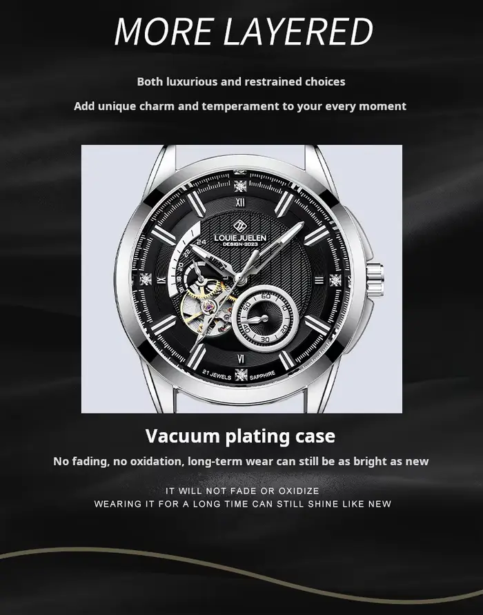 Montre automatique pour homme en acier inoxydable