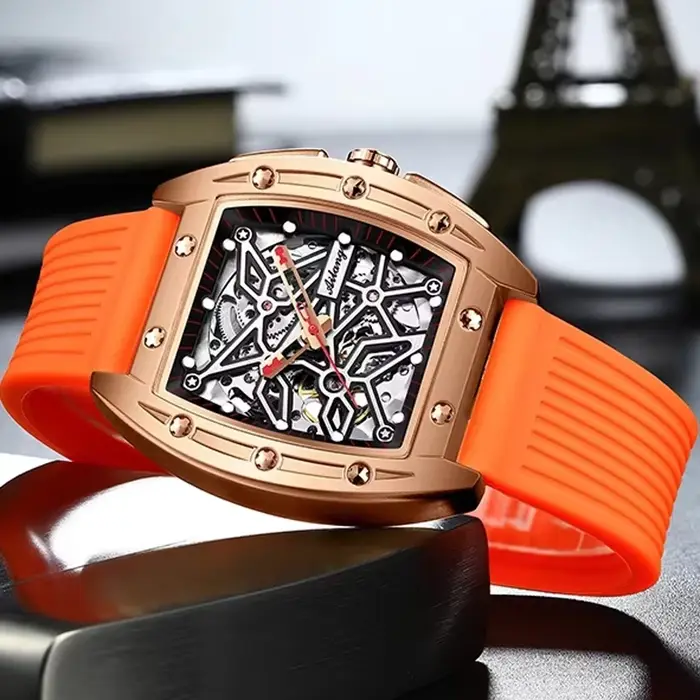 Montre mécanique de luxe Daniel Gorman en acier inoxydable avec mouvement automatique pour homme et femme occasions spéciales et activités physiques